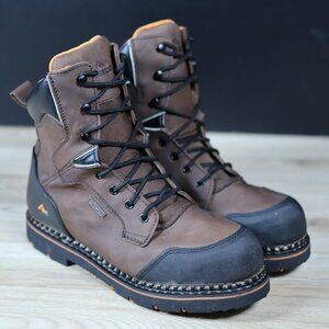 Ridgecut Work Boots Mens Sz 10.5 W Wide Brown Leather Steel Toe Waterproof Shoes